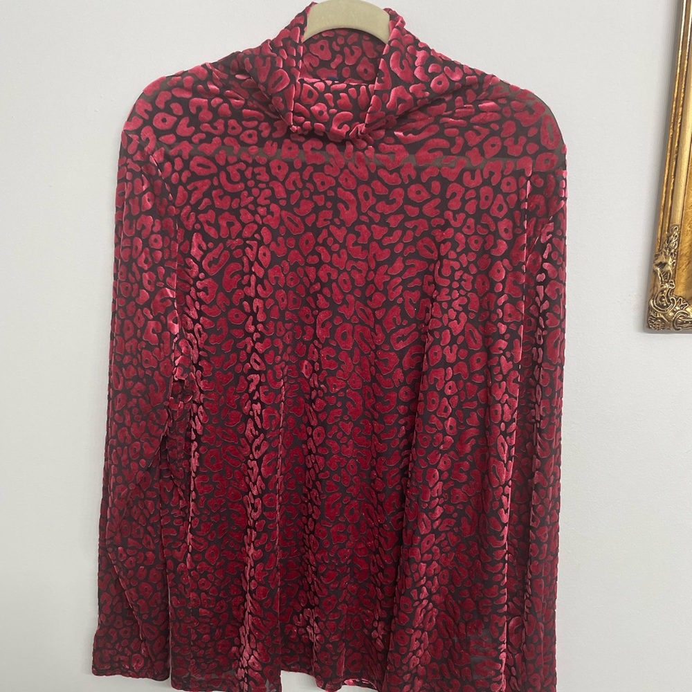 Plus Size Pink Cheetah Print Sheer Top